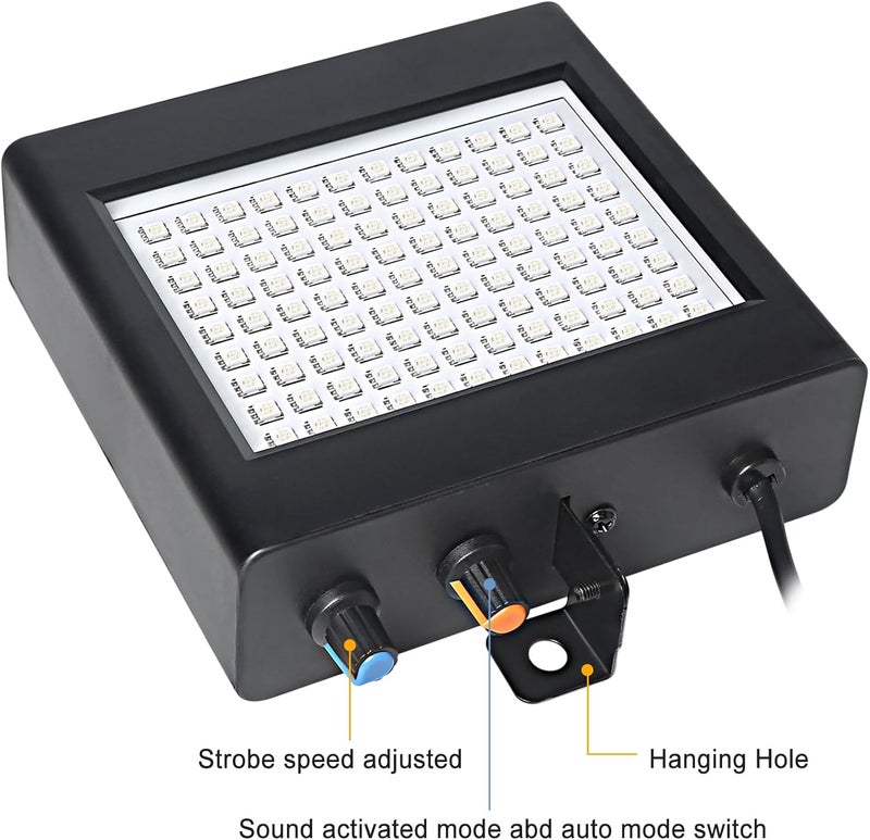MADOWL Full Color 108Led Strobe Light With Remote Control for Halloween, Party, and Room - Mini Flashing Lights - Image 4